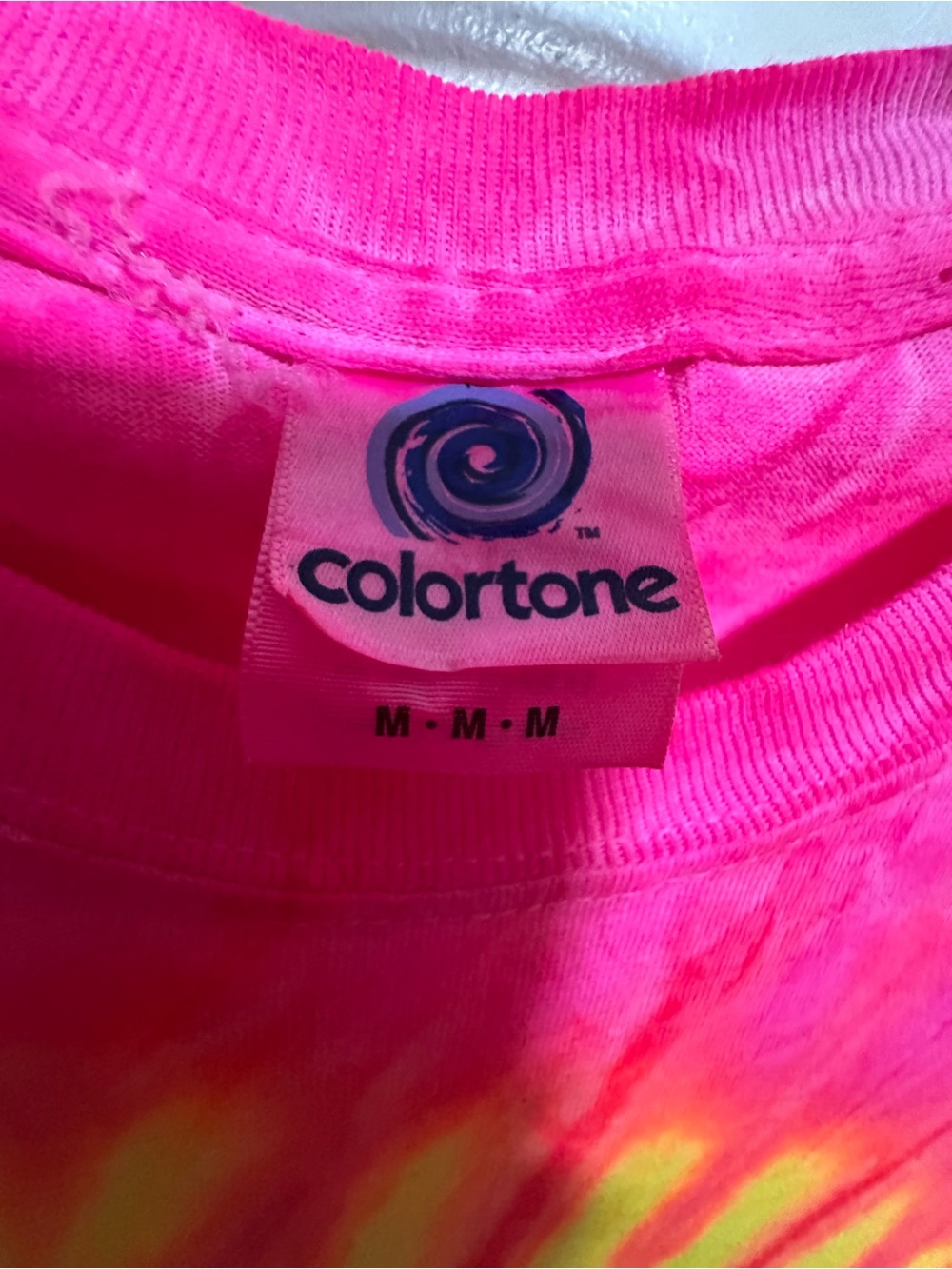 Bright Pink & Yellow Tie-Dye Short Sleeve Tee - Picture 3 of 3